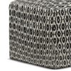 Kiana - Square Woven Outdoor / Indoor Pouf - Black / White - Image 2