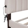 Queen Size Upholstered Platform Bed With Drawer - Beige - Image 8