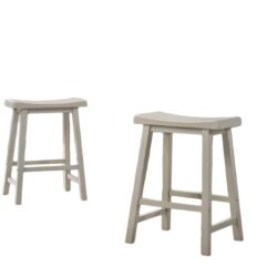 Alonzo - 17.5" Backless Ergonomic Counter Height Stool (Set of 2) - Light Gray