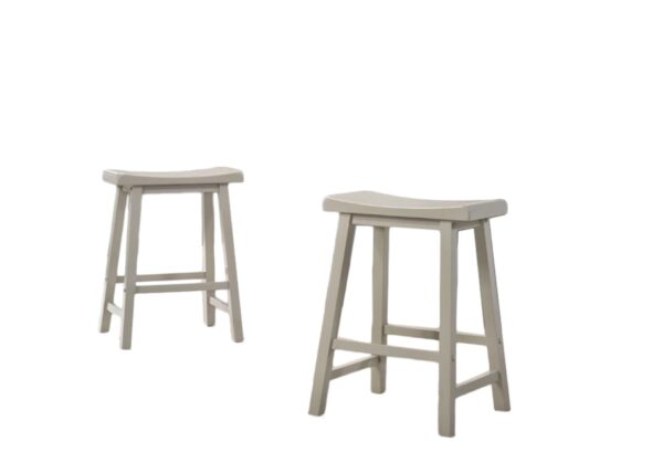 Alonzo - 17.5" Backless Ergonomic Counter Height Stool (Set of 2) - Light Gray
