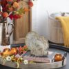 Resin Turkey With Pumpkin Rustic, For Harvest Festival Fall Festival & Thanksgiving Table Decorations (Set of 2) - Gray - Image 3
