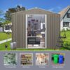 8X10Ft Outdoor Metal Storage Shed - Gray - Image 4