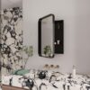 Recessed Metal Framed Medicine Cabinet With Mirror And Adjustable Shelves Wall Mirror With Storage For Bathroom - Black - Image 6