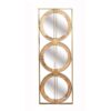 3 Mirror Piece Wall Mirror InRectangular Frame, Home Wall Decor For Bedroom Living Room - Brown - Image 2
