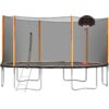 14Ft Powder-Coated Advanced Trampoline With Basketball Hoop Inflator And Ladder (Outer Safety Enclosure) - Orange - Image 6