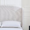 Windsor - Queen Tall Headboard Upholstered Wingback, Premium Textured, Minimalist Designs No Box Spring Needed - Ivory - Image 10