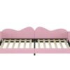 Twin Size Upholstered Daybed, Sherpa Fabric Sofabed With Cloud-Shaped Backrest, No Box - Spring Needed - Pink - Image 12