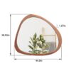 Asymmetrical Wall Mirror Wooden Framed Mirror Large Sized Dressing Mirror, For Living Room, Bedroom, Bathroom, Hallway Or Entry Way - Natural Wood - Image 11