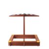 Kids Sandbox With Cover, Sand Box With Adjustable Canopy, Large Outdoor Cedar Sandpit For Backyard Play - Reddish Brown - Image 8