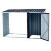 Firewood Storage Shed, Outdoor Firewood Rack, Outdoor Storage Shed With Log Holder, Firewood Shelter For Patio, Anthracite Galvanized Steel - Black - Image 4