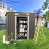 Outdoor Metal Storage Shed - Dark Gray - Image 2