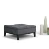 Dover - Square Coffee Table Storage Ottoman - Slate Gray - Image 8