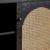 Transitional 2 Door Sideboard With Arched Rattan Panels - Black - Image 4