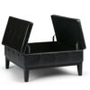 Dover - Square Coffee Table Storage Ottoman - Midnight Black - Image 2