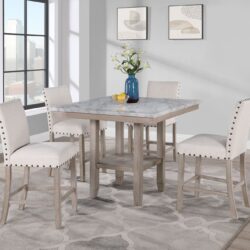 Claui - Bar Table And Bar Stools - Natural