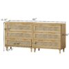 3 Drawers Rattan Storage Cabinet Rattan Drawer, For Bedroom, Living Room, Dining Room, Hallways (Set of 2) - Oak - Image 4