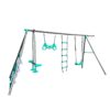 Interesting Four Function Swingset With Face To Face Metal Plastic Safe Swing Seat 550Lbs For Outdoor Playground For Age 3+ - Blackish Green - Image 4