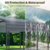 10 X 15 Ft Carport, Outdoor Carport, Heavy Duty Carport Canopy With Galvanized Steel Roof And Frame, Metal Carport Large Garage For Driveway Car, Truck - Charcoal - Image 8