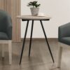 Neroli - Contemporary Round Side Table With Black Metal Base - Oak White - Image 4