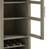 Avalon - High Storage Wine Rack Cabinet - Distressed Gray - Image 5
