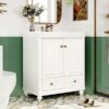 Bathroom Vanity With Sink, Combo, Cabinet With Doors And Drawer, Solid Frame And MDF Board - White - Image 26