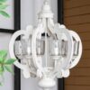 Farmhouse Chandelier, 6 Light Wood Chandelier Pendant Light Fixture With Adjustable Chain For Dining Room Living Room Entryway, Bulb Not Included - Cream - Image 4