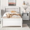 Twin Bed With Headboard And Footboard For Kids, Teens, Adults, With A Nightstand - White - Image 4