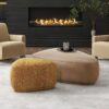 Pebble - Rounded Triangle Cocktail Ottoman - Mustard Yellow Tweed - Image 5