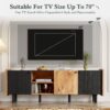 Mid Century TV Stand With 3 Cabinets, Media Console Table For Tvs Up To 70'', Entertainment Center With Storage For Living Room - Black / Brown - Image 10