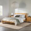 Queen Bed Frame Modern Minimalist Boho - Natural Pine - Image 4