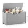 Kids Wooden Toy Box Storage With Safety Hinged Lid For Ages 2+ - Gray - Image 18