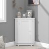 Bathroom Cabinet Triangle Corner Storage Cabinet With Adjustable Shelf Modern Style - White - Image 10