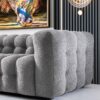 Eden - Modern Tufted Chesterfield Sofa - Gray - Image 4