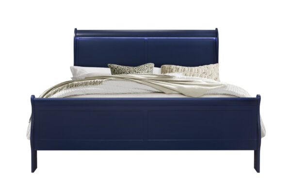 Charlston - King Bed With LED - Blue