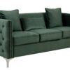 Bayberry - Velvet Sofa Loveseat Living Room Set - Green - Image 3
