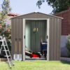 6Ft x 5Ft Outdoor Metal Storage Shed - Gray - Image 2