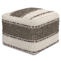 Grady - Square Pouf - Earth Tone Brown