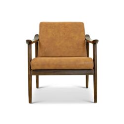 Brandon - Antique Leather Lounge Chair - Brown / Tan