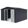 10'x8' Garden Sheds Outdoor Storage Sheds - Dark Gray - Image 3