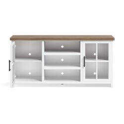 Hampton - TV Stand Console For TVs Up To 80" - Jasmine Whitewash / Barnwood
