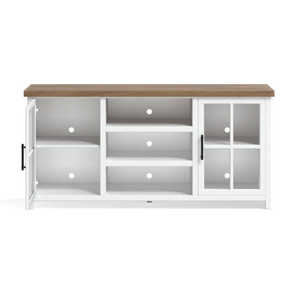 Hampton - TV Stand Console For TVs Up To 80" - Jasmine Whitewash / Barnwood