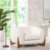 Alpine - Sherpa Arm Chair - Ivory White - Image 11