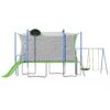 12Ft Trampoline With Slide And Swings, Astm Approved Large Recreational Trampoline With Basketball Hoop And Ladder, Outdoor Backyard Trampoline With Net, Capacity For Kids And Adults - Green / Blue - Image 10