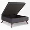 Owen - Square Coffee Table Storage Ottoman - Slate Gray - Image 2