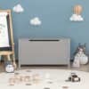 Kids Wooden Toy Box Storage With Safety Hinged Lid For Ages 2+ - Gray - Image 5