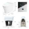 Heated Seat Smart Toilet Without Bidet, Upmarket Compact Dual Flush Toilet 1 / 1.28 Gpf, Tank Less Toilet With Adjustable Temp Heated Seat, Foot Sensor Flush - White Night Light, Knob Control, Power Out - Image 12