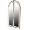 Arch Wood Wall Mirror - Brown Antique White - Image 7