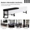 Modern Extendable TV Stand For TVs Up To 75", Entertainment Center Media Console With 3 Drawers, Metal Adjustable Legs For Living Room - White / Black - Image 5