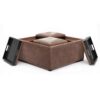Avalon - Square Coffee Table Storage Ottoman - Distressed Umber Brown - Image 3