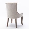 Ultra Side Dining Chair,Thickened Fabric Chairs With Neutrally Toned Solid Wood Legs, Bronze Nail Head (Set of 2) - Beige - Image 5